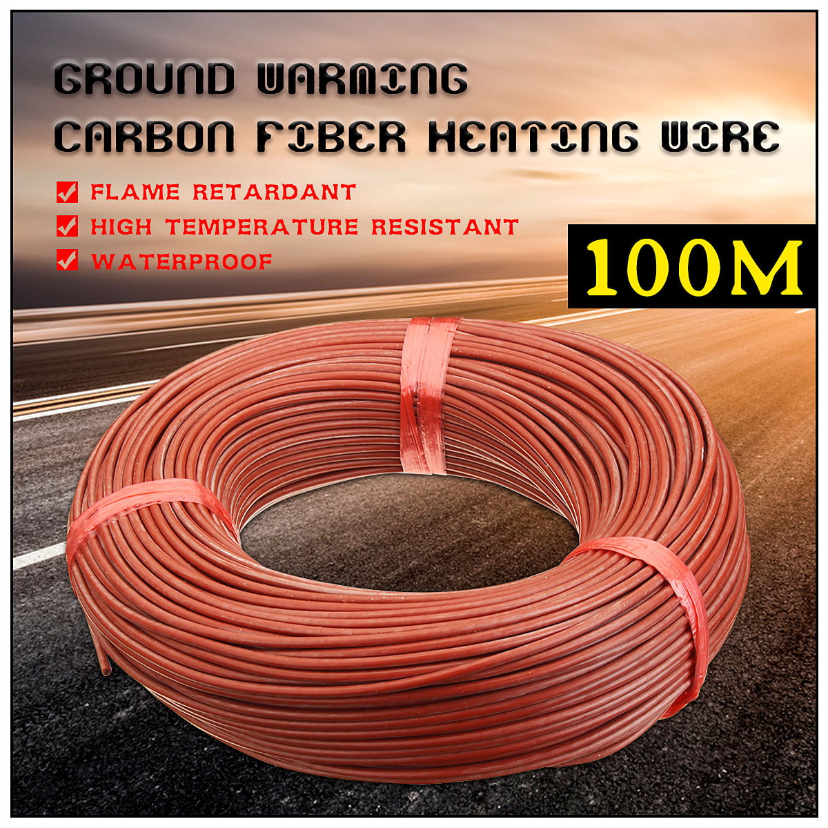 New 20m Minco 12K 33 Ohm/m Carbon Fiber Underfloor Heating Cable Floor Warmin WH 
